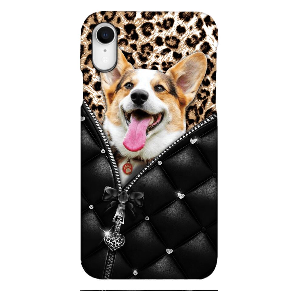 PERSONALIZED DOG LOVER LEOPARD PHONECASE QTTN0504