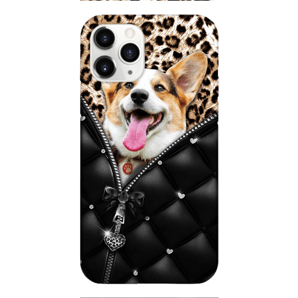 PERSONALIZED DOG LOVER LEOPARD PHONECASE QTTN0504
