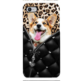 PERSONALIZED DOG LOVER LEOPARD PHONECASE QTTN0504