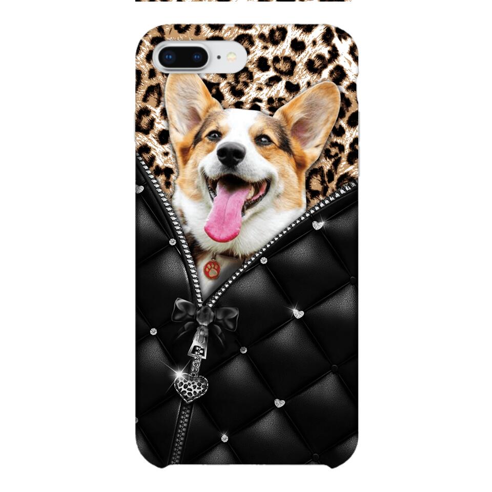 PERSONALIZED DOG LOVER LEOPARD PHONECASE QTTN0504