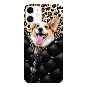 PERSONALIZED DOG LOVER LEOPARD PHONECASE QTTN0504