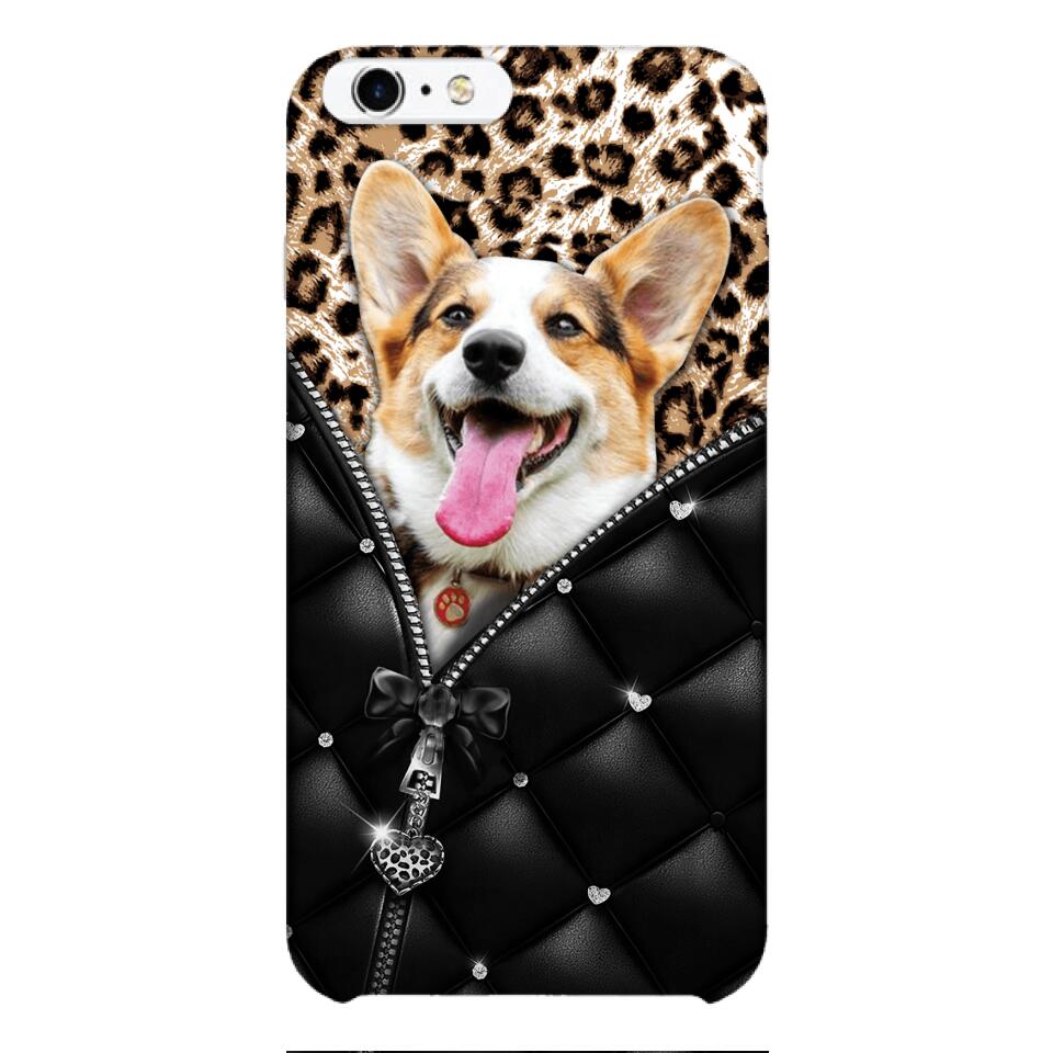PERSONALIZED DOG LOVER LEOPARD PHONECASE QTTN0504