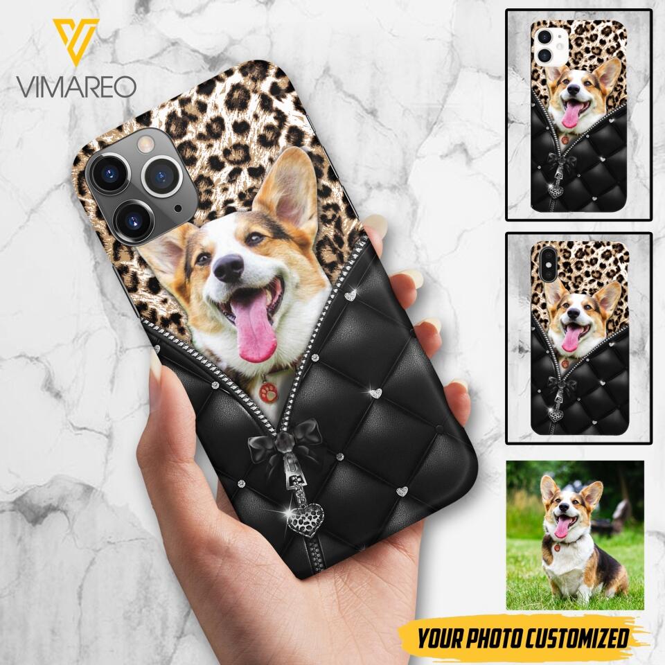 PERSONALIZED DOG LOVER LEOPARD PHONECASE QTTN0504