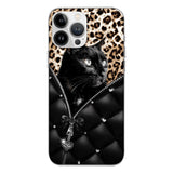 PERSONALIZED CAT LOVER LEOPARD PHONECASE QTTN0504