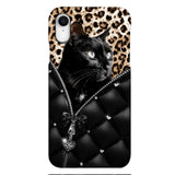 PERSONALIZED CAT LOVER LEOPARD PHONECASE QTTN0504
