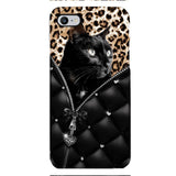PERSONALIZED CAT LOVER LEOPARD PHONECASE QTTN0504