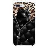 PERSONALIZED CAT LOVER LEOPARD PHONECASE QTTN0504