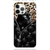 PERSONALIZED CAT LOVER LEOPARD PHONECASE QTTN0504