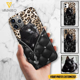 PERSONALIZED CAT LOVER LEOPARD PHONECASE QTTN0504