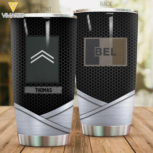 Personalized Belgian Veterans/Soldier Tumbler Printed 22APR-LN05