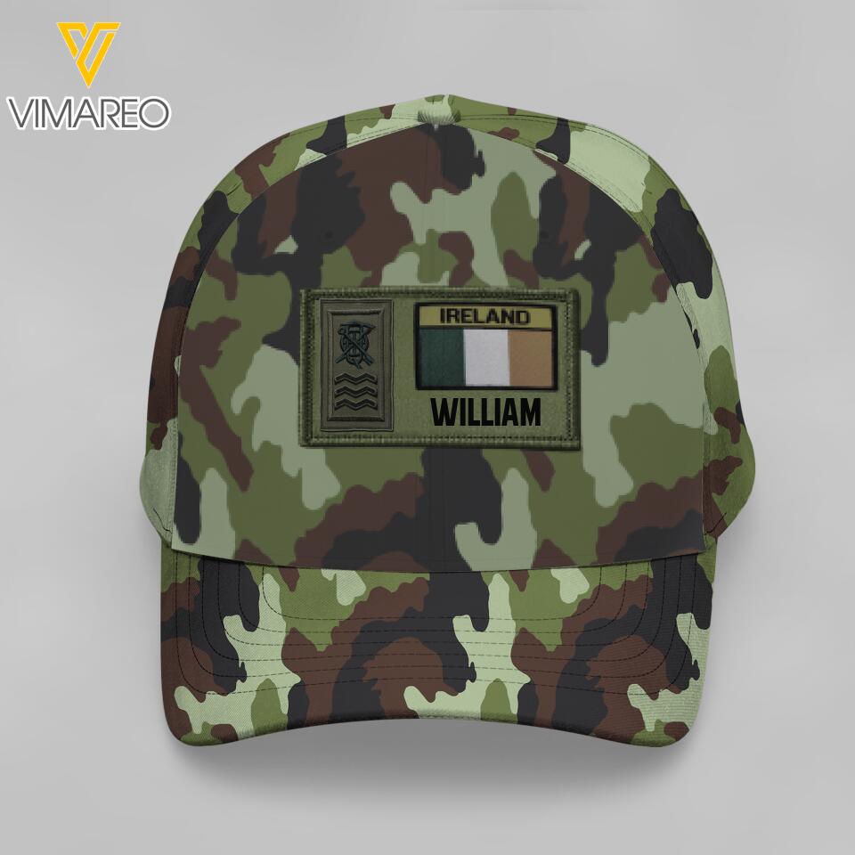 Personalized Irish Soldier Camo Peaked Cap Printed 22APR-MQ06
