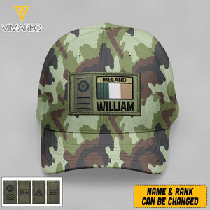 Personalized Irish Soldier Camo Peaked Cap Printed 22APR-MQ06