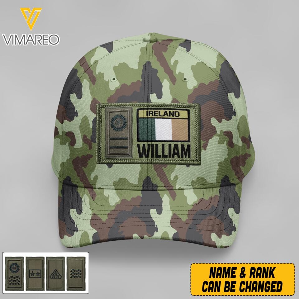 Personalized Irish Soldier Camo Peaked Cap Printed 22APR-MQ06