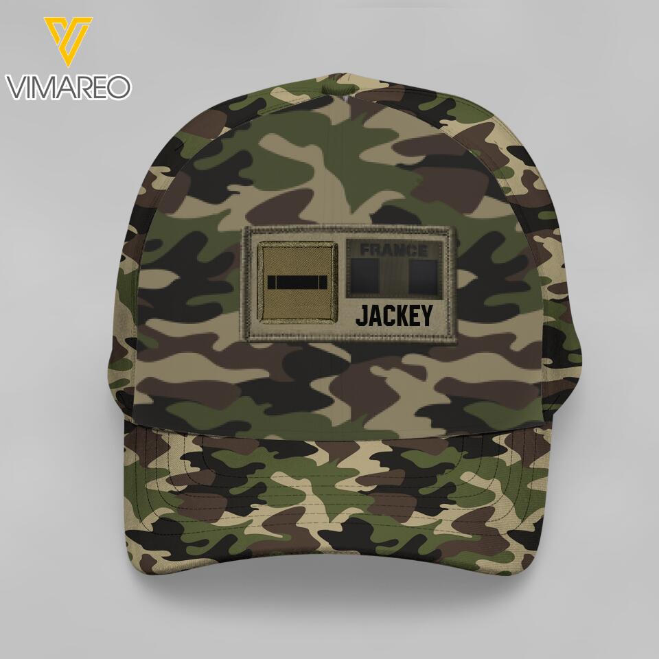 Personalized French Soldier Camo Peaked Cap Printed 22APR-MQ06