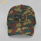 Personalized Belgian Soldier Camo Peaked Cap Printed 22APR-MQ06
