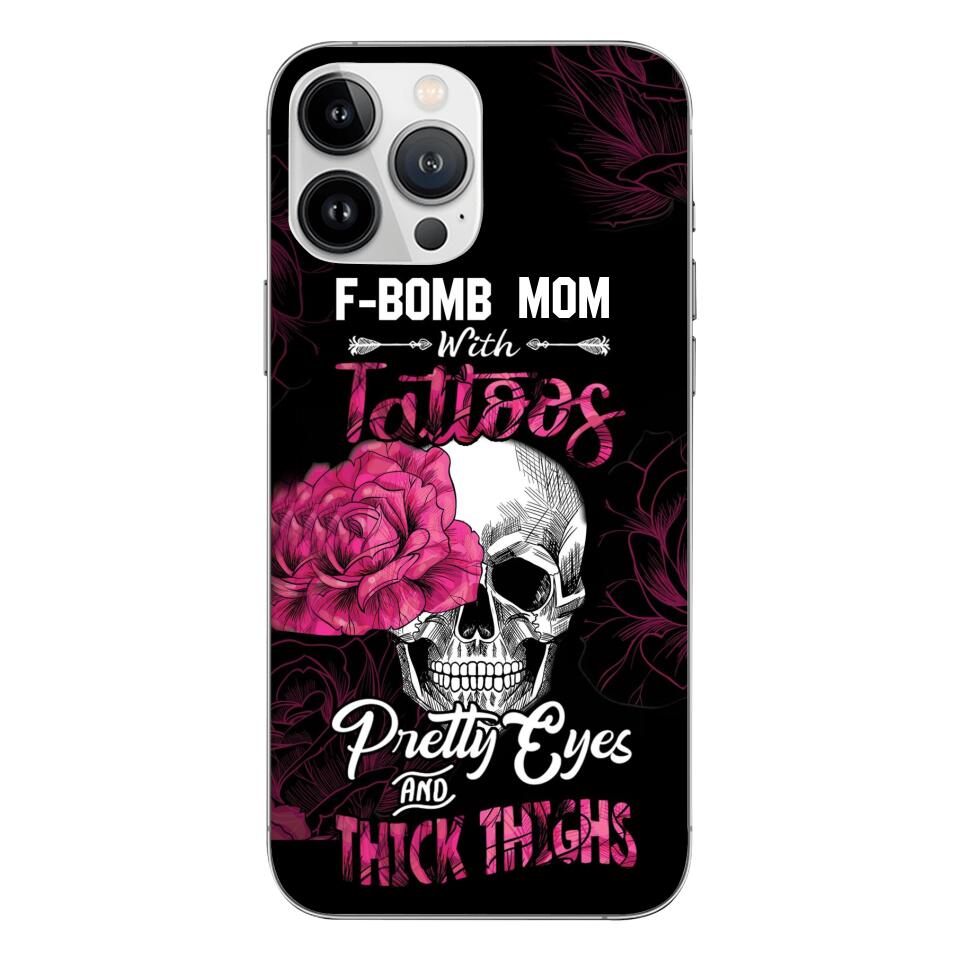 Personalized F Bomb Mom With Tattoos Phone Case Printed M3Q 0704
