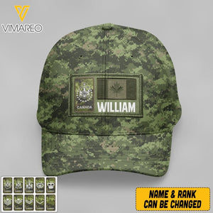 Personalized Canadian Soldier Camo Peaked Cap Printed 22APR-MQ07