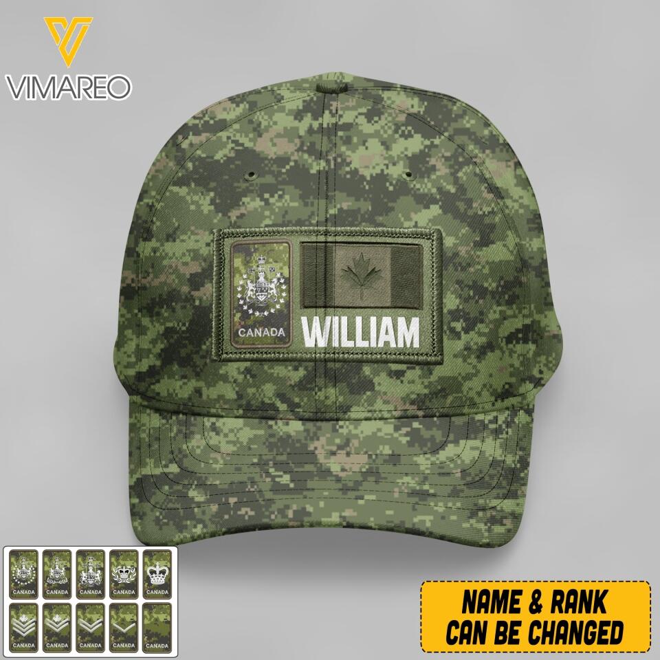 Personalized Canadian Soldier Camo Peaked Cap Printed 22APR-MQ07