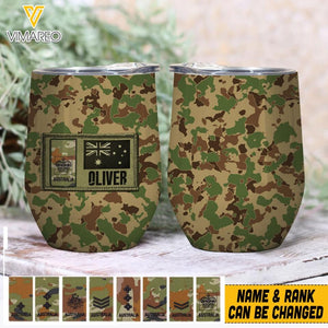Personalized Australian Soldier Wine Tumbler Printed 22APR-LN07