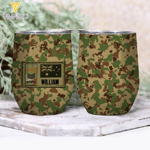 Personalized Australian Soldier Wine Tumbler Printed 22APR-LN07