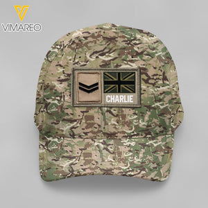 Personalized British Soldier Camo Peaked Cap Printed 22APR-MQ07