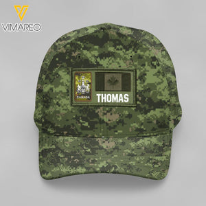 Personalized Canadian Soldier Camo Peaked Cap Printed 22APR-MQ07