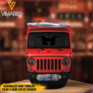 Personalized Jeep Wine Tumbler Printed QTDT0804