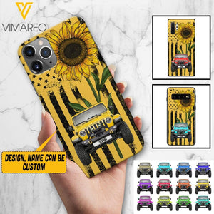 PERSONALIZED JEEP SUNFLOWER PHONECASE QTVQ0804