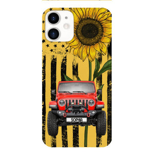 PERSONALIZED JEEP SUNFLOWER PHONECASE QTVQ0804
