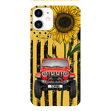 PERSONALIZED JEEP SUNFLOWER PHONECASE QTVQ0804