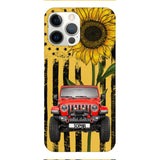 PERSONALIZED JEEP SUNFLOWER PHONECASE QTVQ0804