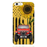 PERSONALIZED JEEP SUNFLOWER PHONECASE QTVQ0804