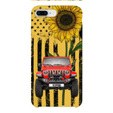 PERSONALIZED JEEP SUNFLOWER PHONECASE QTVQ0804