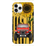 PERSONALIZED JEEP SUNFLOWER PHONECASE QTVQ0804