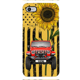 PERSONALIZED JEEP SUNFLOWER PHONECASE QTVQ0804