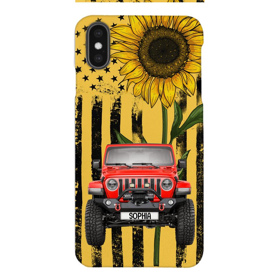 PERSONALIZED JEEP SUNFLOWER PHONECASE QTVQ0804