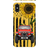 PERSONALIZED JEEP SUNFLOWER PHONECASE QTVQ0804