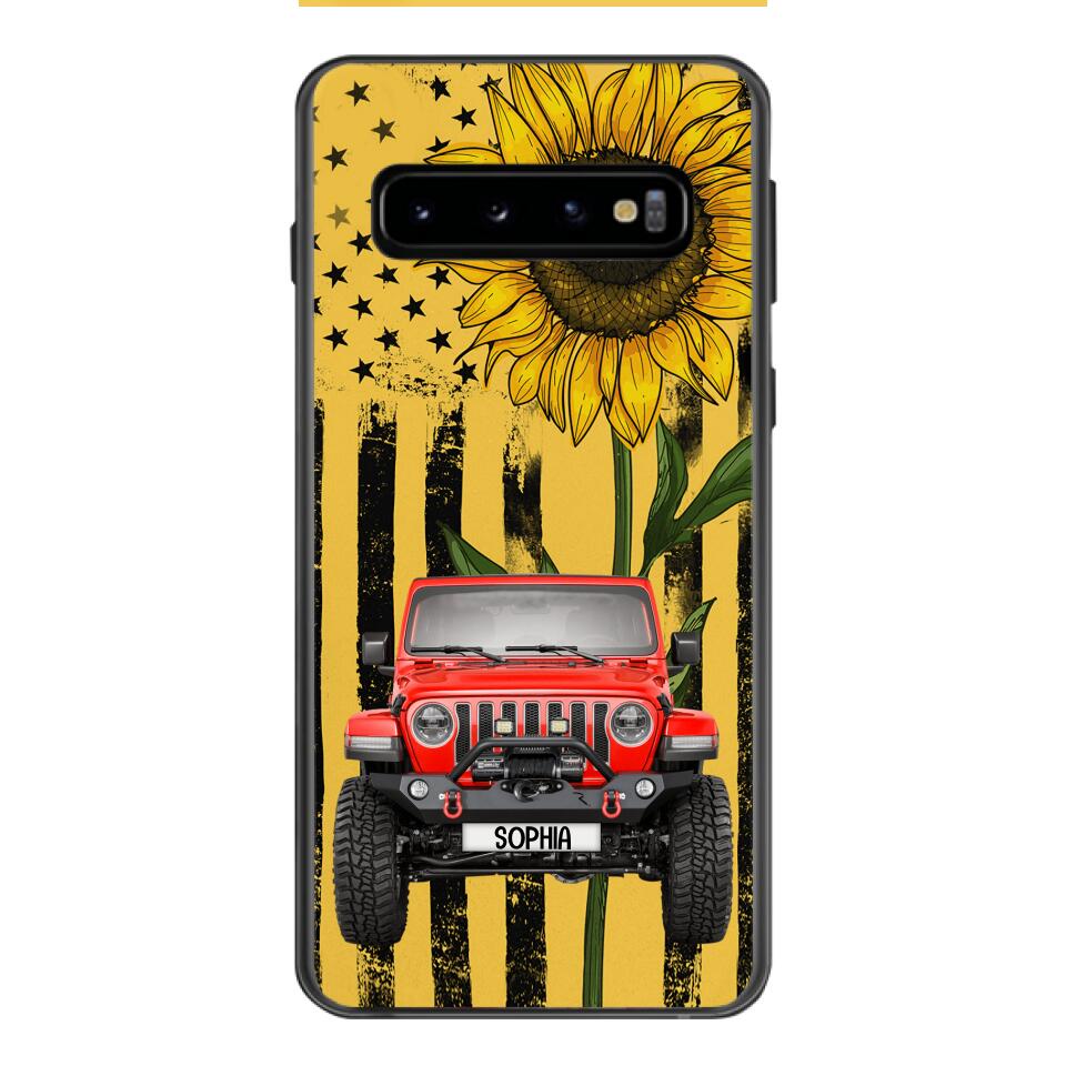 PERSONALIZED JEEP SUNFLOWER PHONECASE QTVQ0804