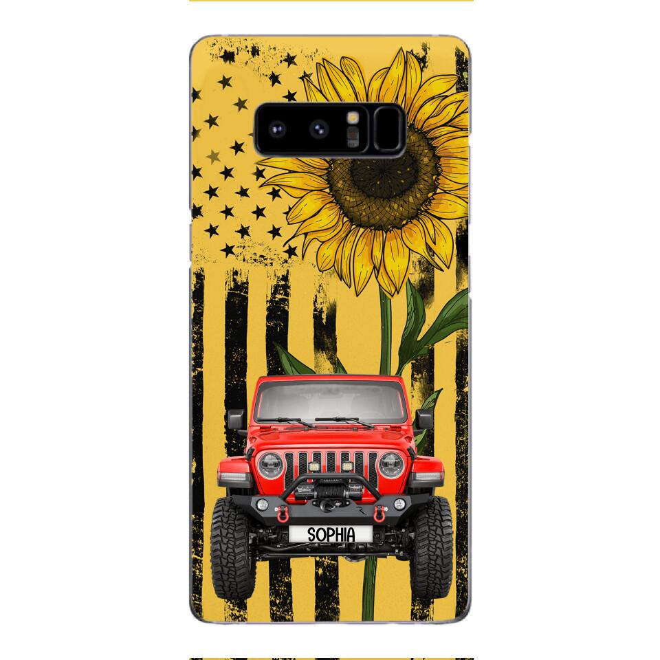 PERSONALIZED JEEP SUNFLOWER PHONECASE QTVQ0804