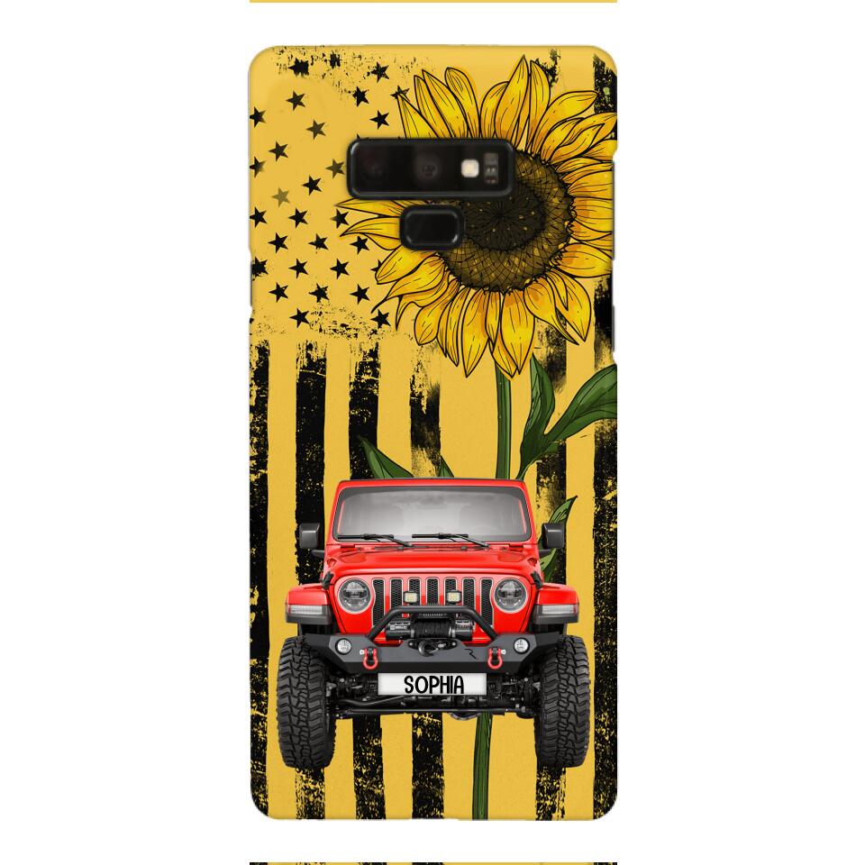 PERSONALIZED JEEP SUNFLOWER PHONECASE QTVQ0804