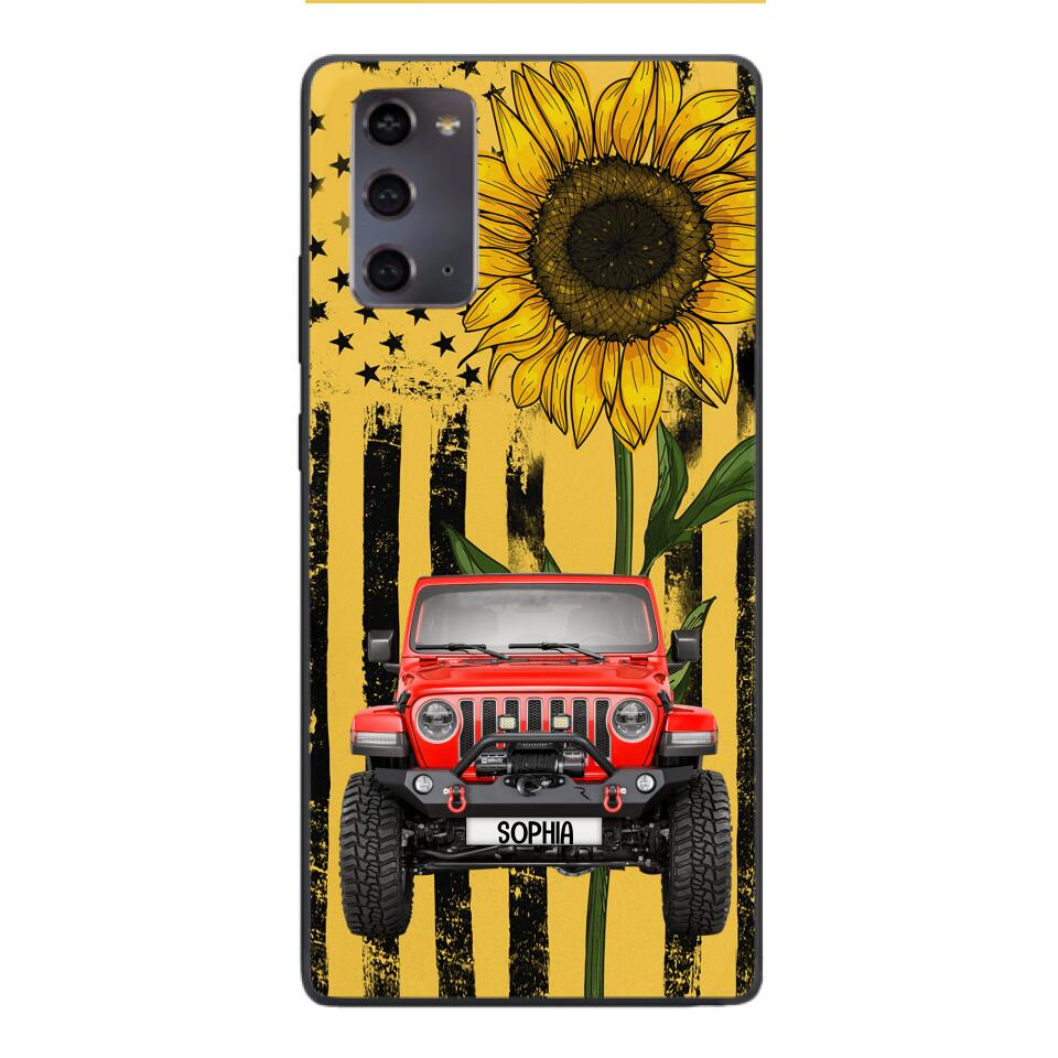 PERSONALIZED JEEP SUNFLOWER PHONECASE QTVQ0804
