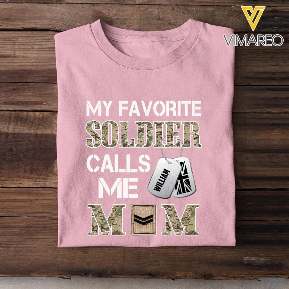 Personalized My Favorite British Soldier Calls Me Mom Tshirt Printed 22APR-MQ08