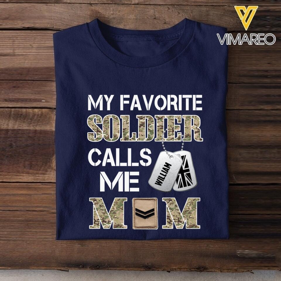 Personalized My Favorite British Soldier Calls Me Mom Tshirt Printed 22APR-MQ08