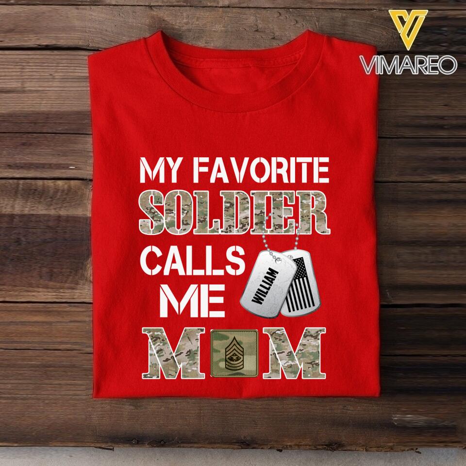Personalized My Favorite U.S Soldier Calls Me Mom Tshirt Printed 22APR-MQ08