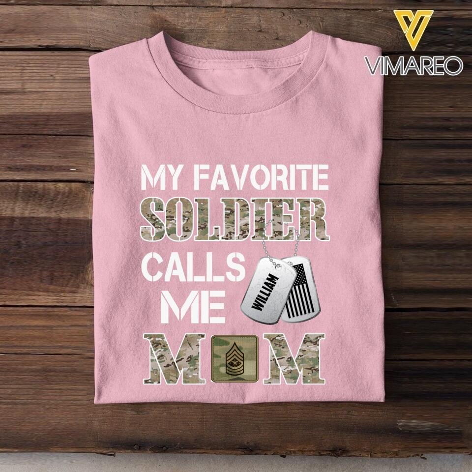 Personalized My Favorite U.S Soldier Calls Me Mom Tshirt Printed 22APR-MQ08