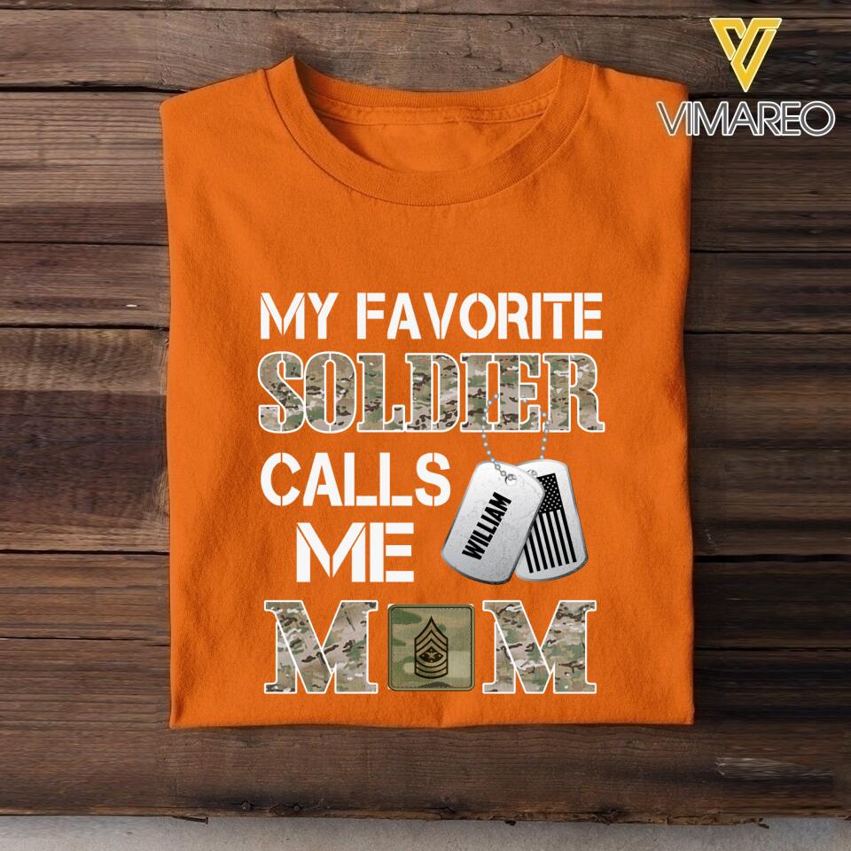 Personalized My Favorite U.S Soldier Calls Me Mom Tshirt Printed 22APR-MQ08