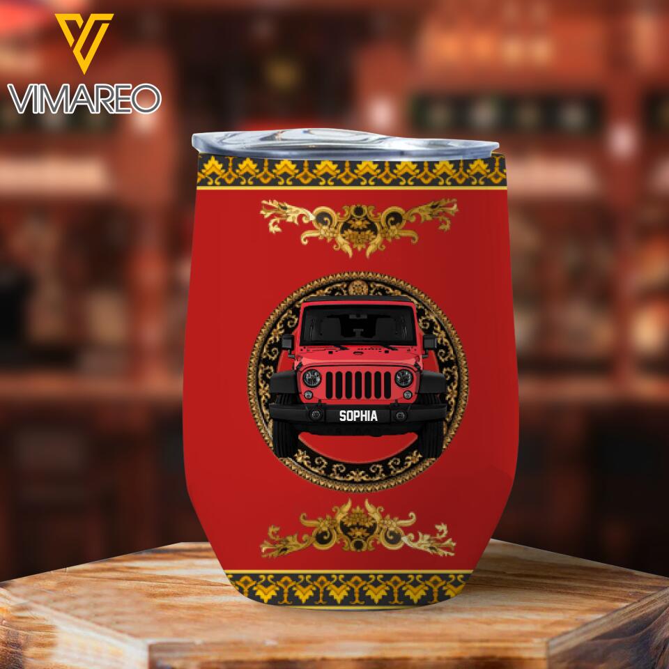 Personalized Jeep Wine Tumbler Printed 22MAR-MQ08