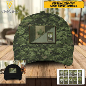 DH Personalized Canadian Soldier Camo Peaked Cap Printed DT1304
