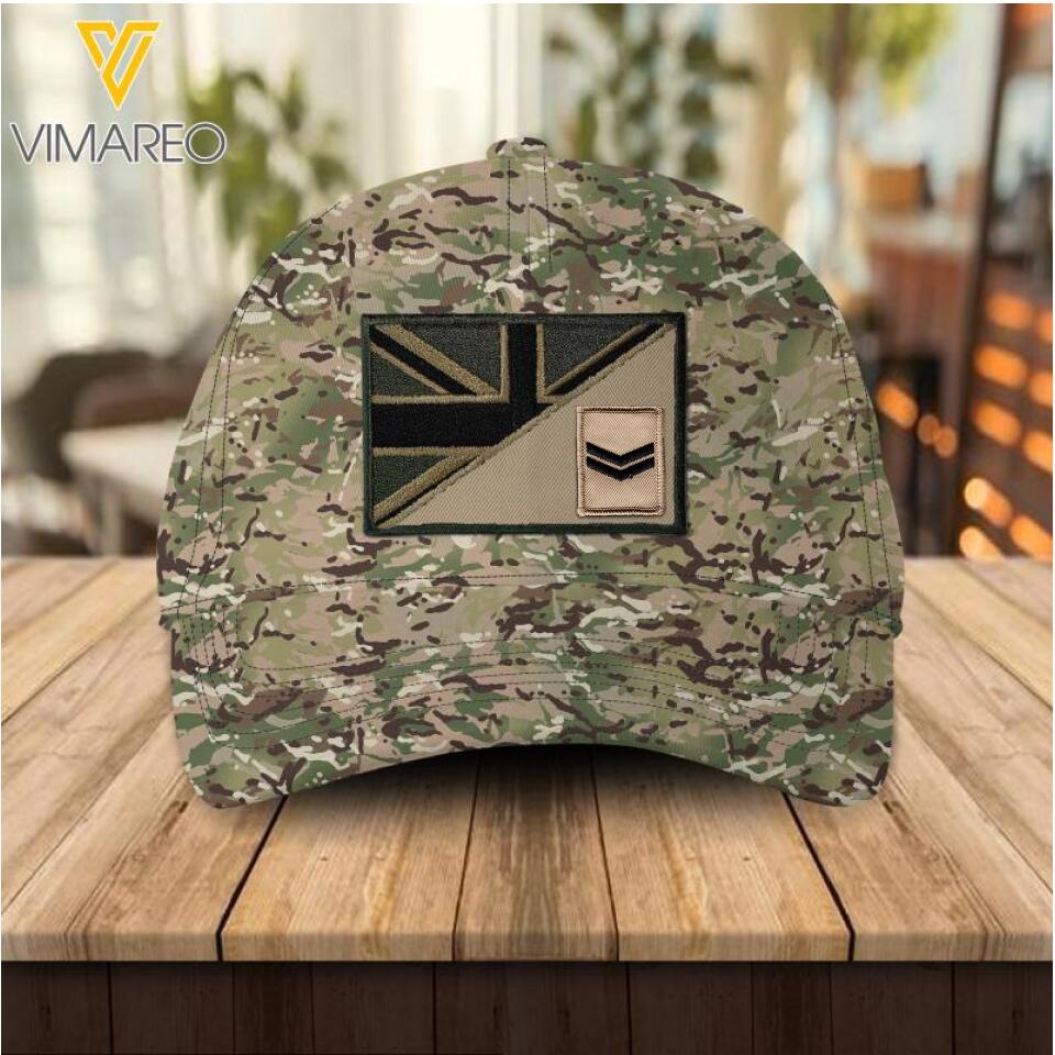 DH Personalized British Soldier Camo Peaked Cap Printed DT1304