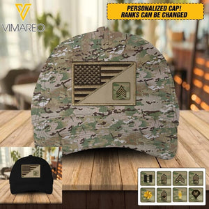 DH Personalized U.S Soldier Camo Peaked Cap Printed DT1304